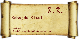 Kohajda Kitti névjegykártya